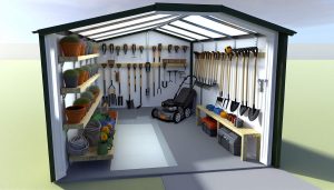 Zahradní přístřešek pro skladování nářadí a vybavení